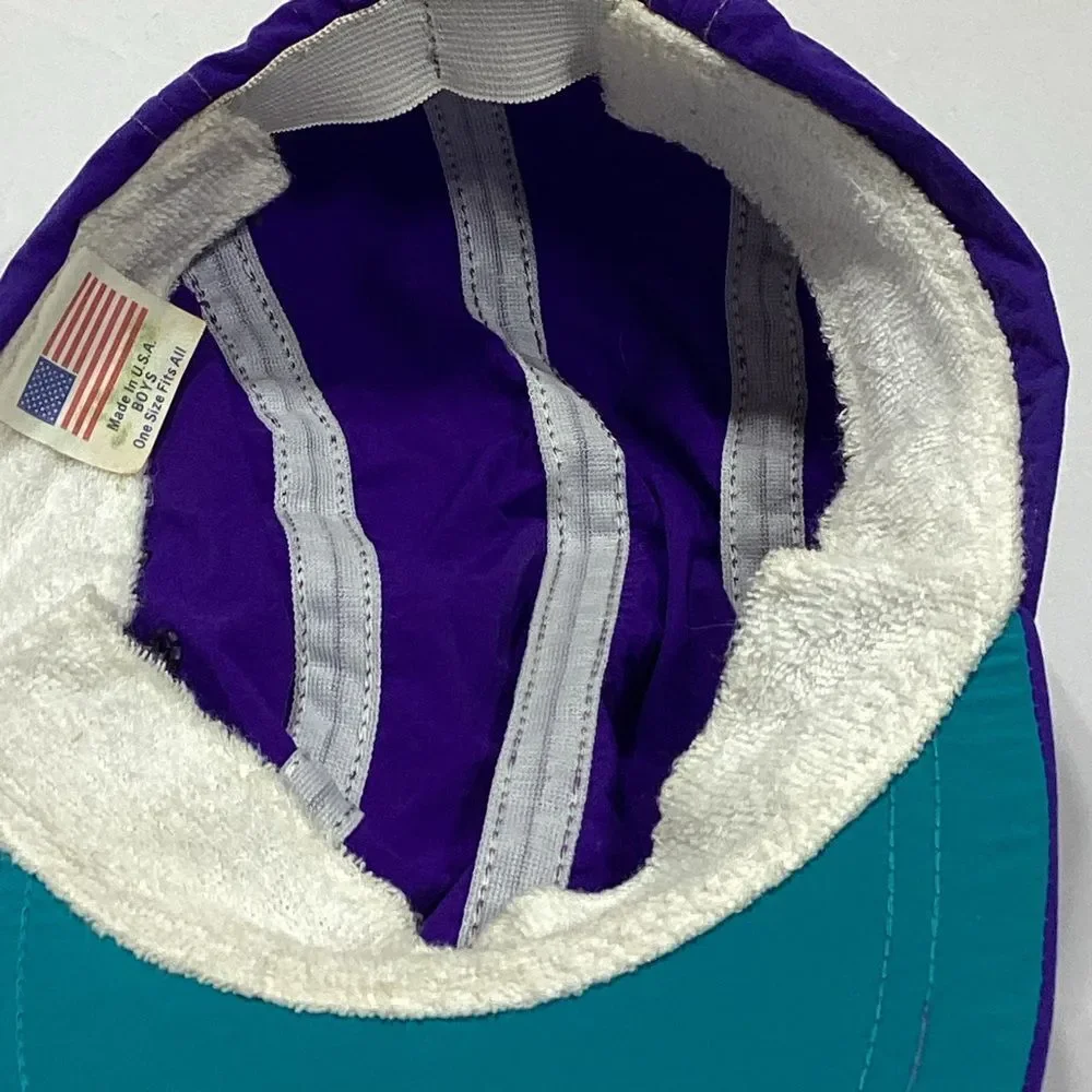 Vintage REI Purple and Teal Nylon Athletic Hat Boys Made In USA